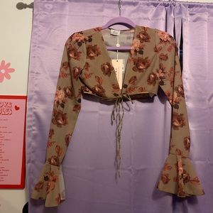 OhPolly Green Crop Top Lace